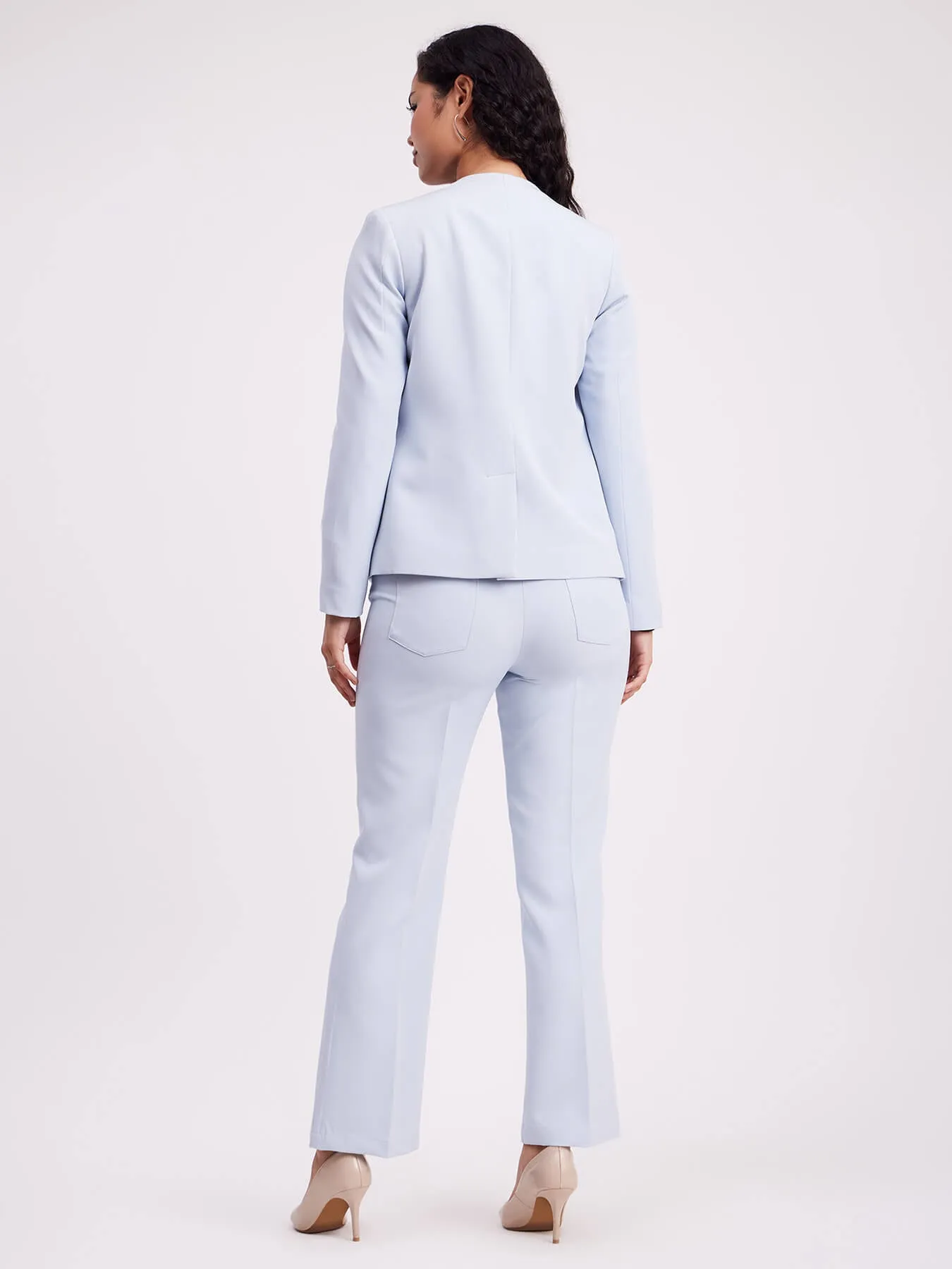 Open Front Blazer And Trouser Co-ord - Blue