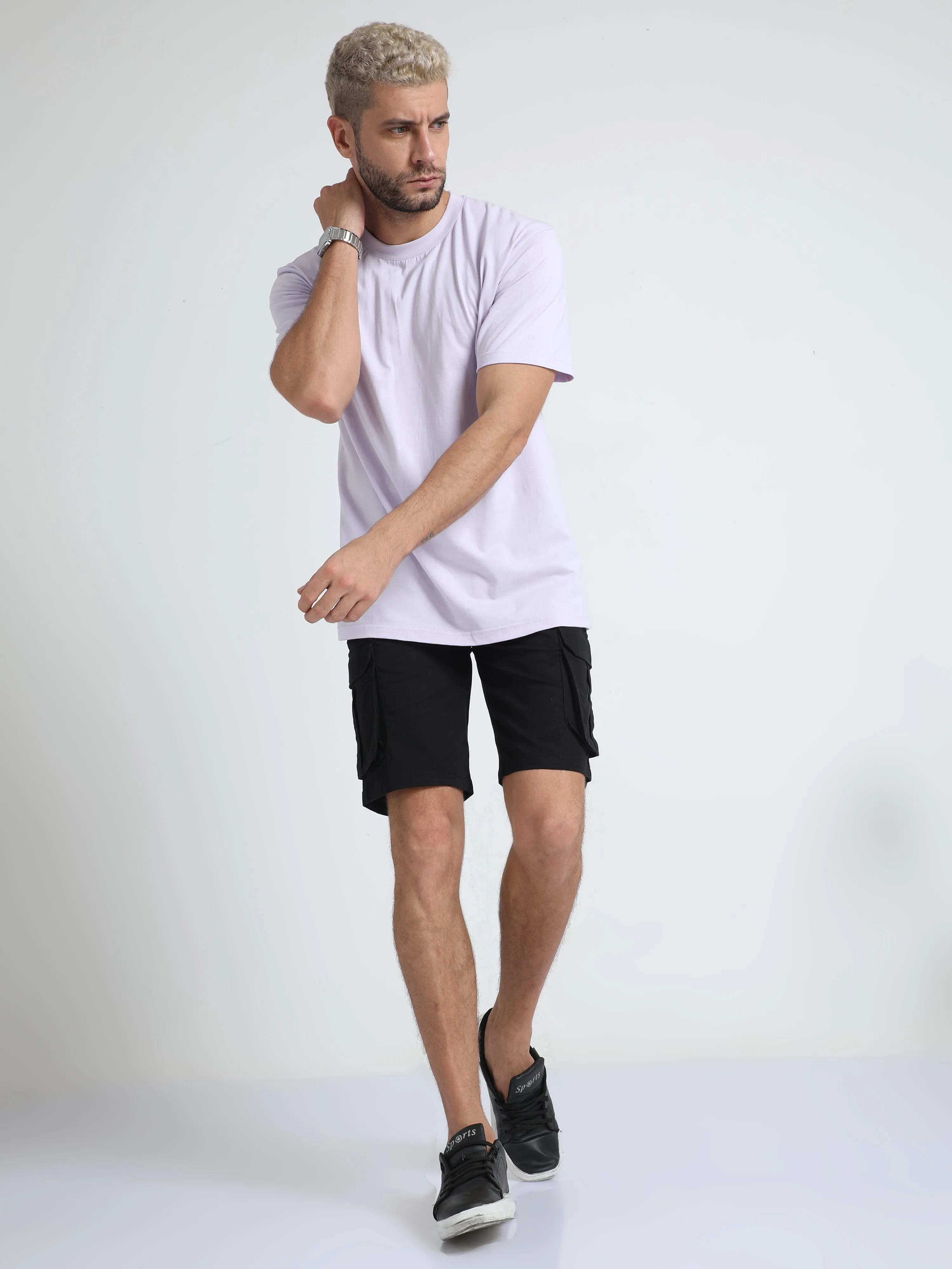 Premium Twill Black Cargo Shorts