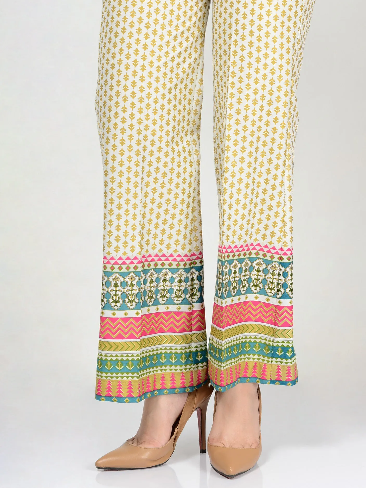 Printed Bootcut Pants