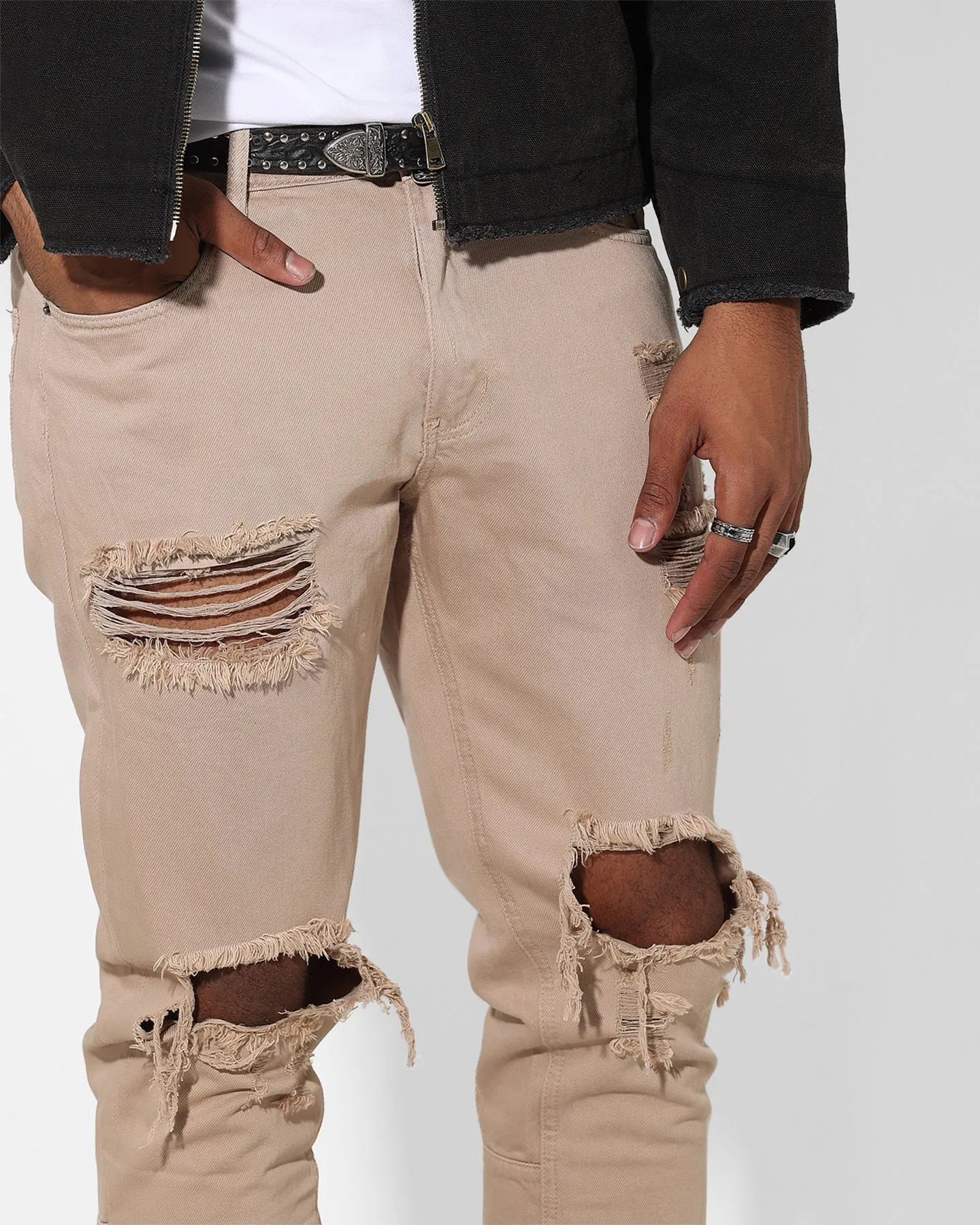 Saint Morta Destroyer Distressed Jeans Stone