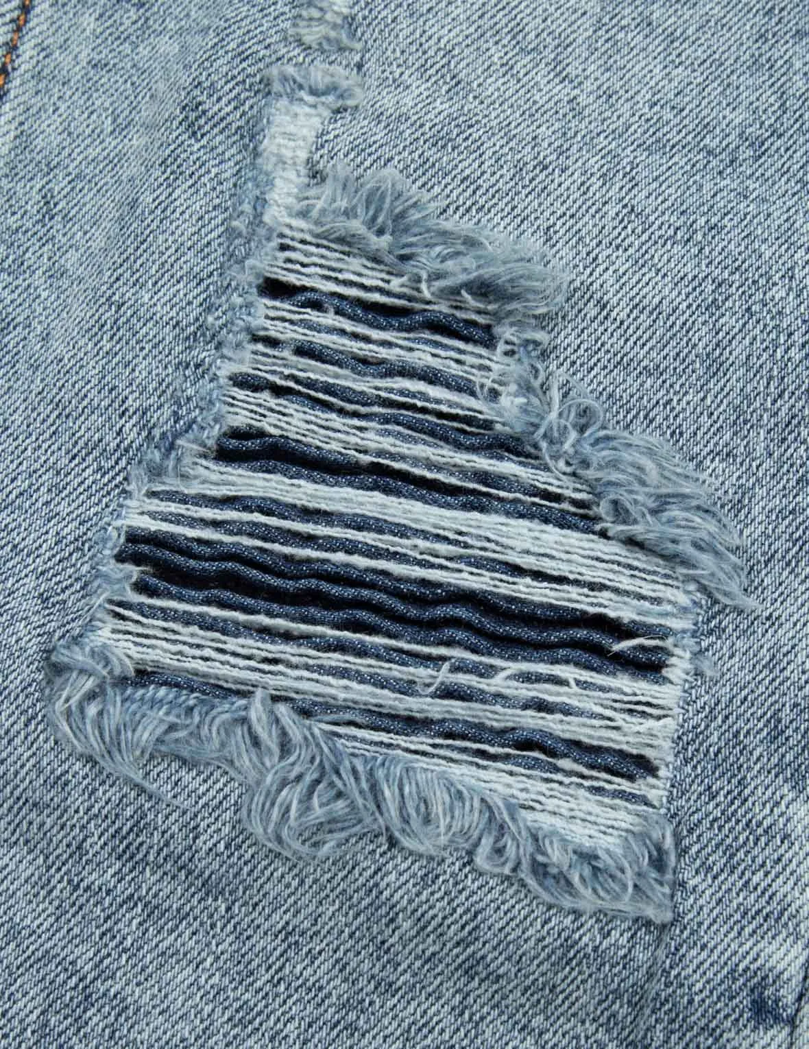 Seagull Embroidery Distressed Flex Skinny Denim Jeans #2028