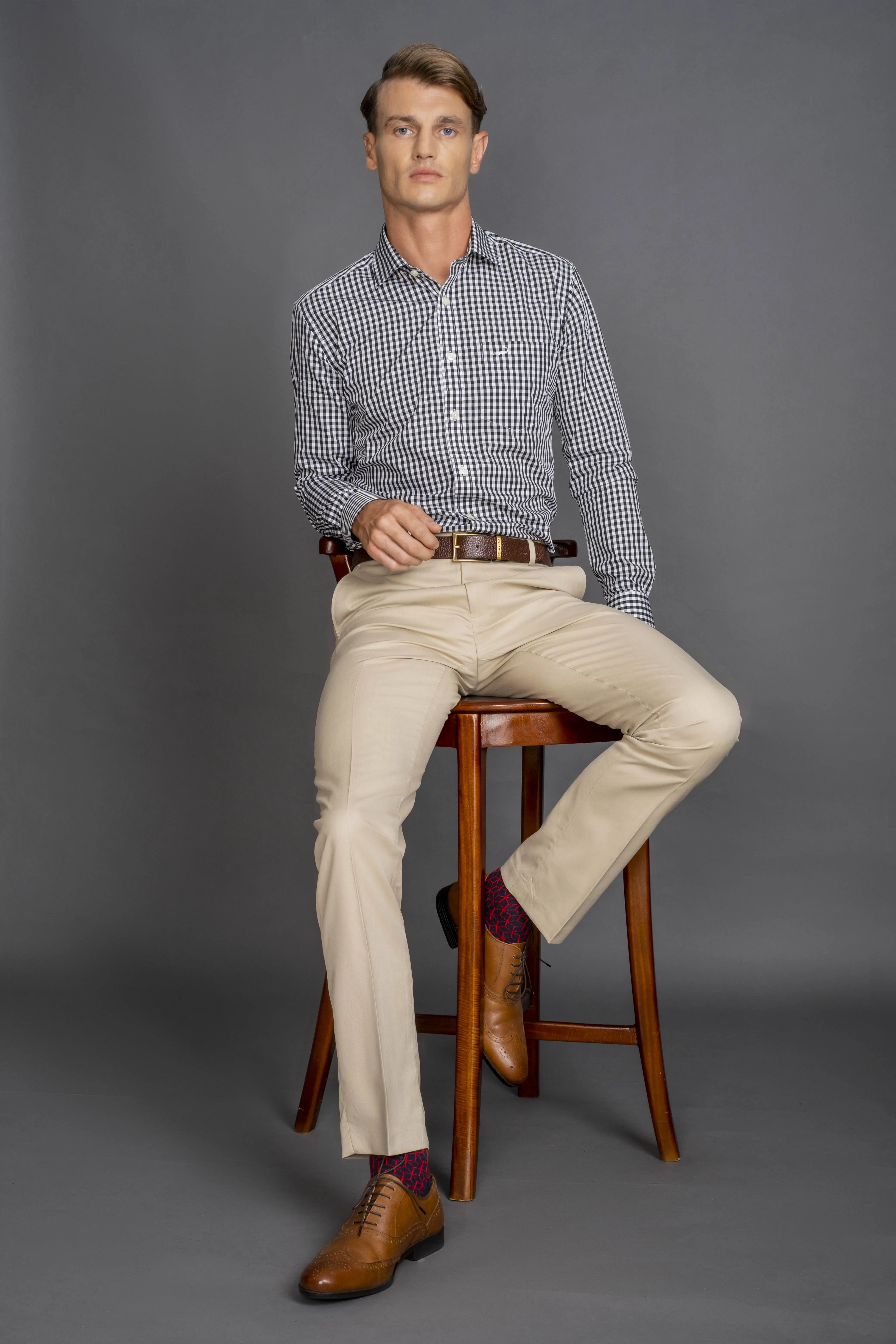 Slim Fit-Formal Trouser-Beige