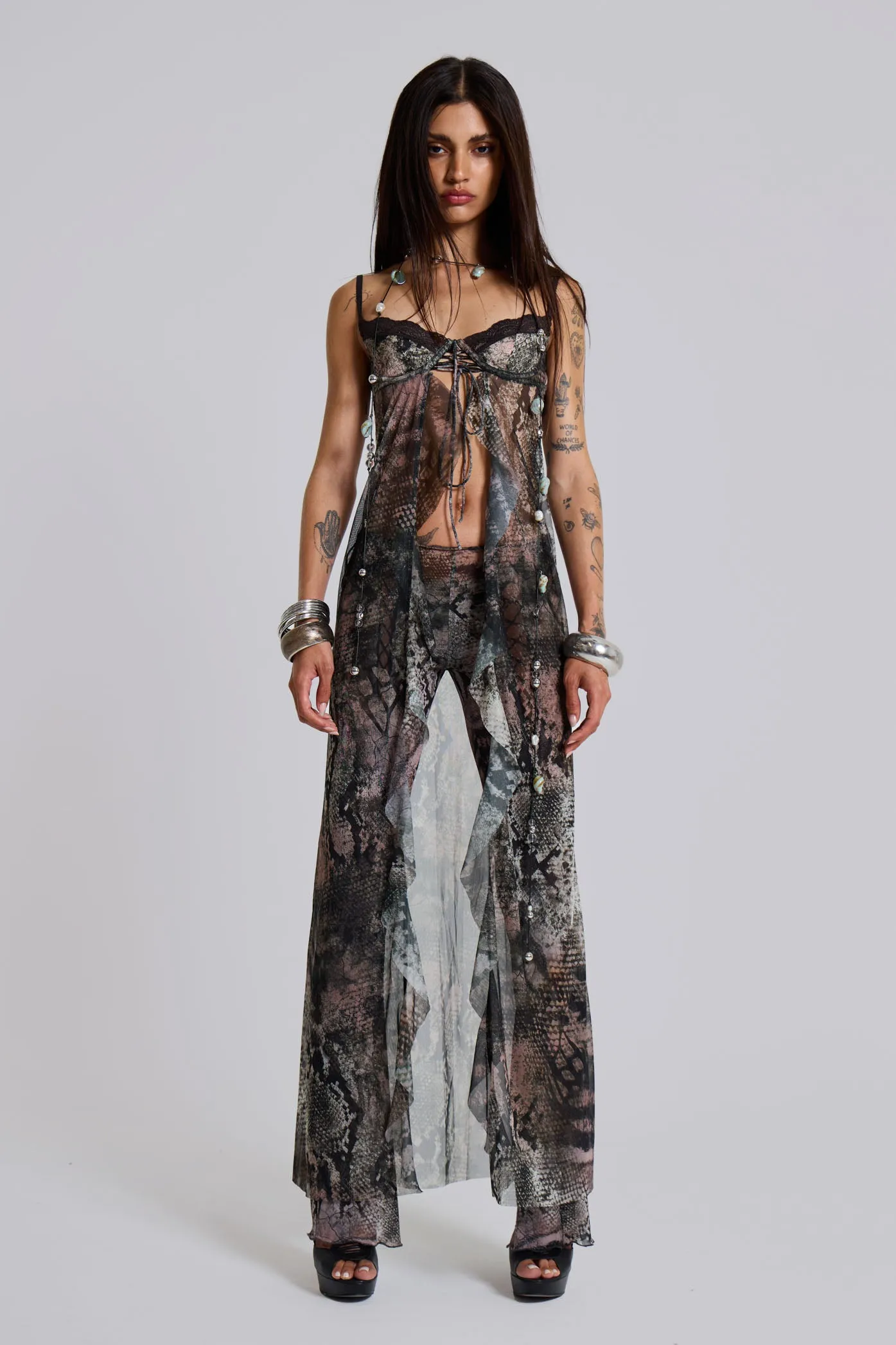 Snake Laced Mesh Trousers