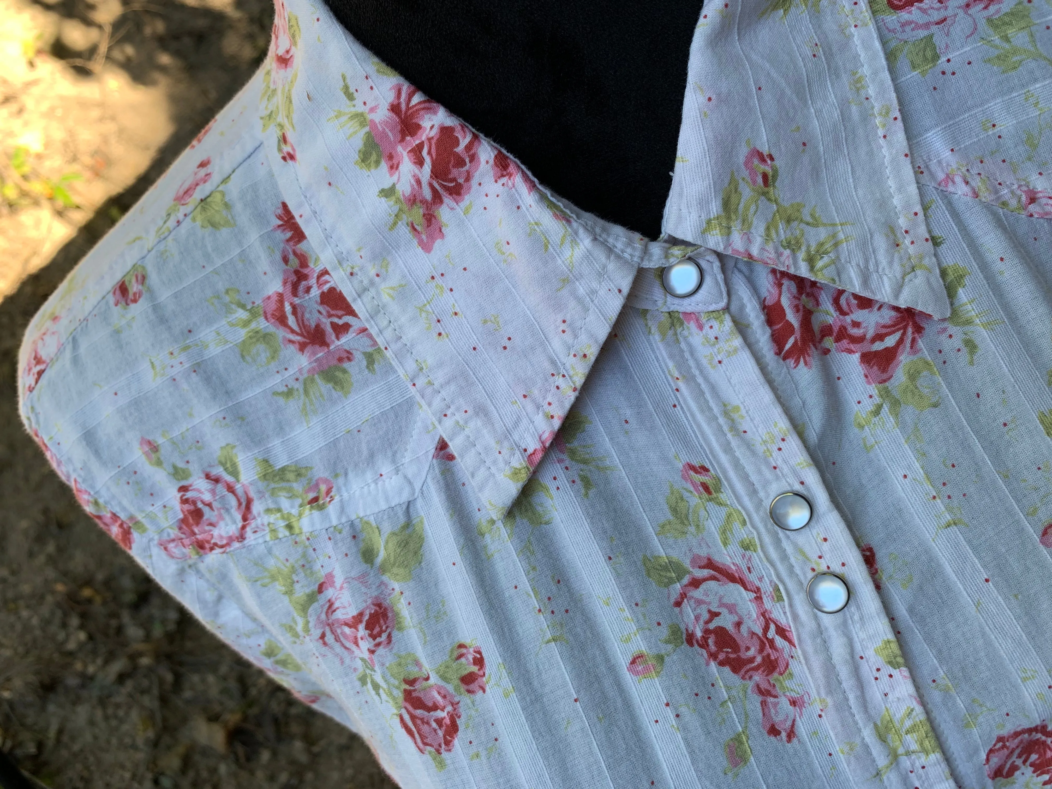 Vintage Floral Western Shirt with Pearl Snaps