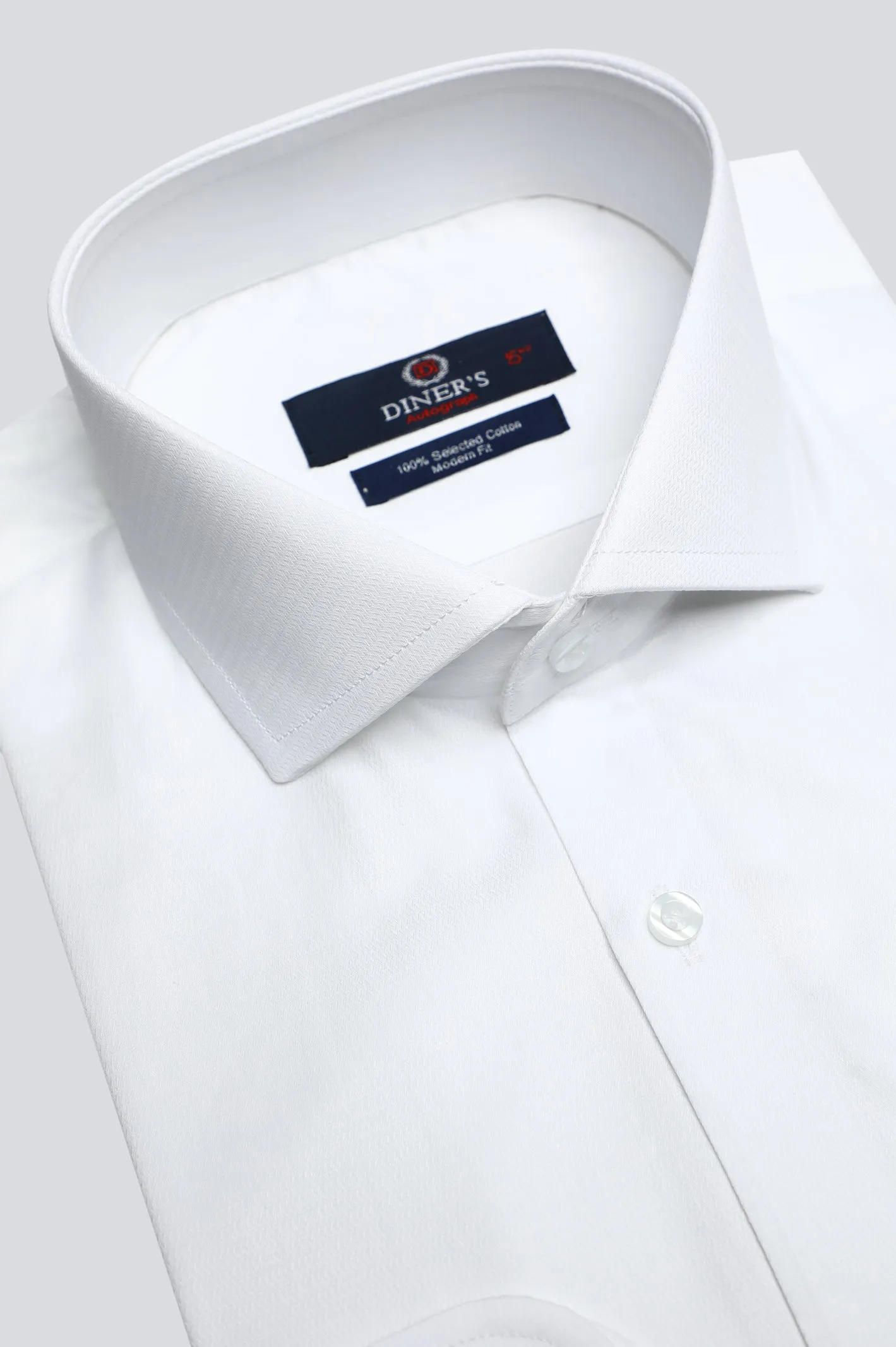 White Self Textured Formal Autograph Shirt