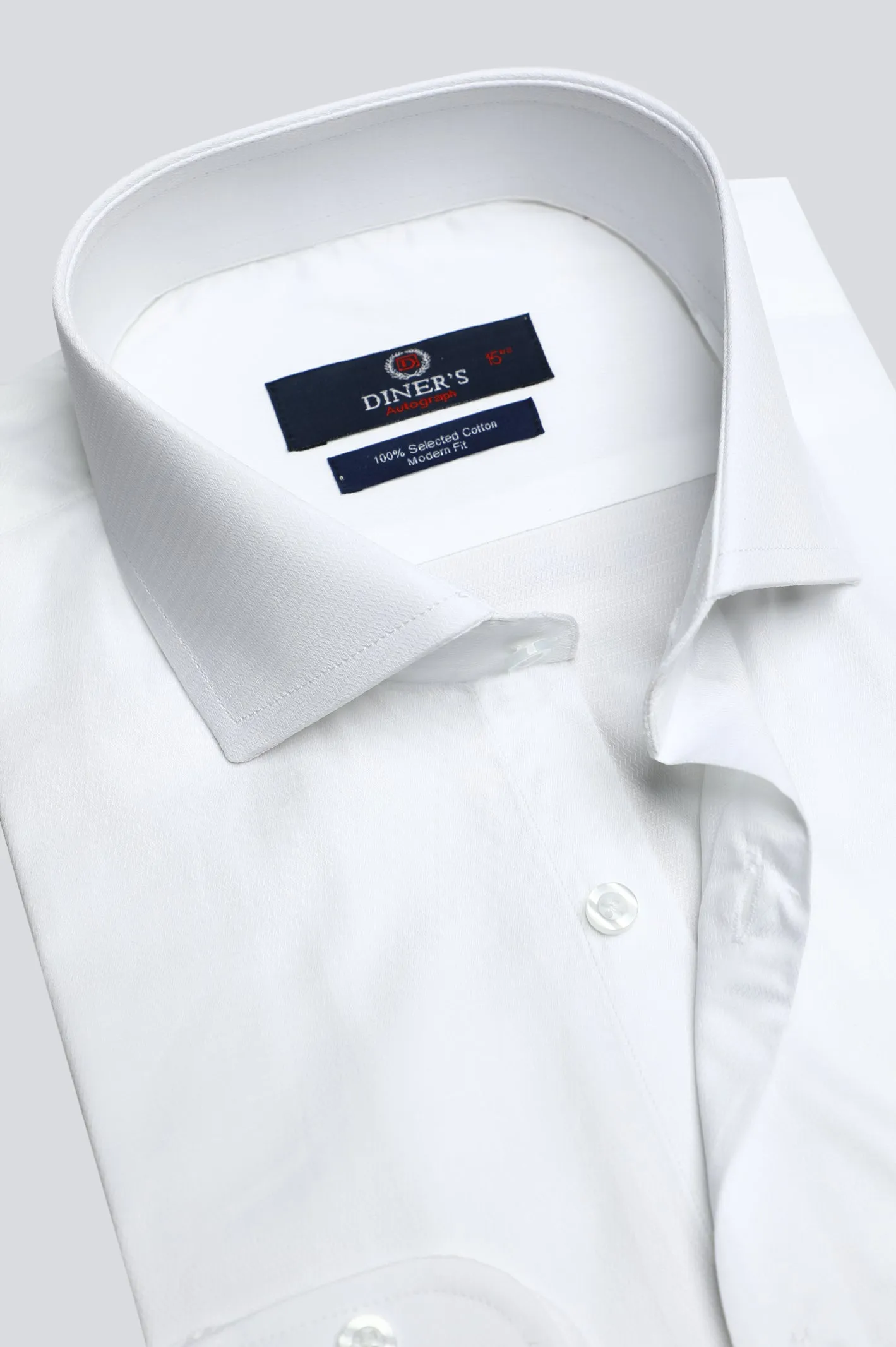 White Self Textured Formal Autograph Shirt