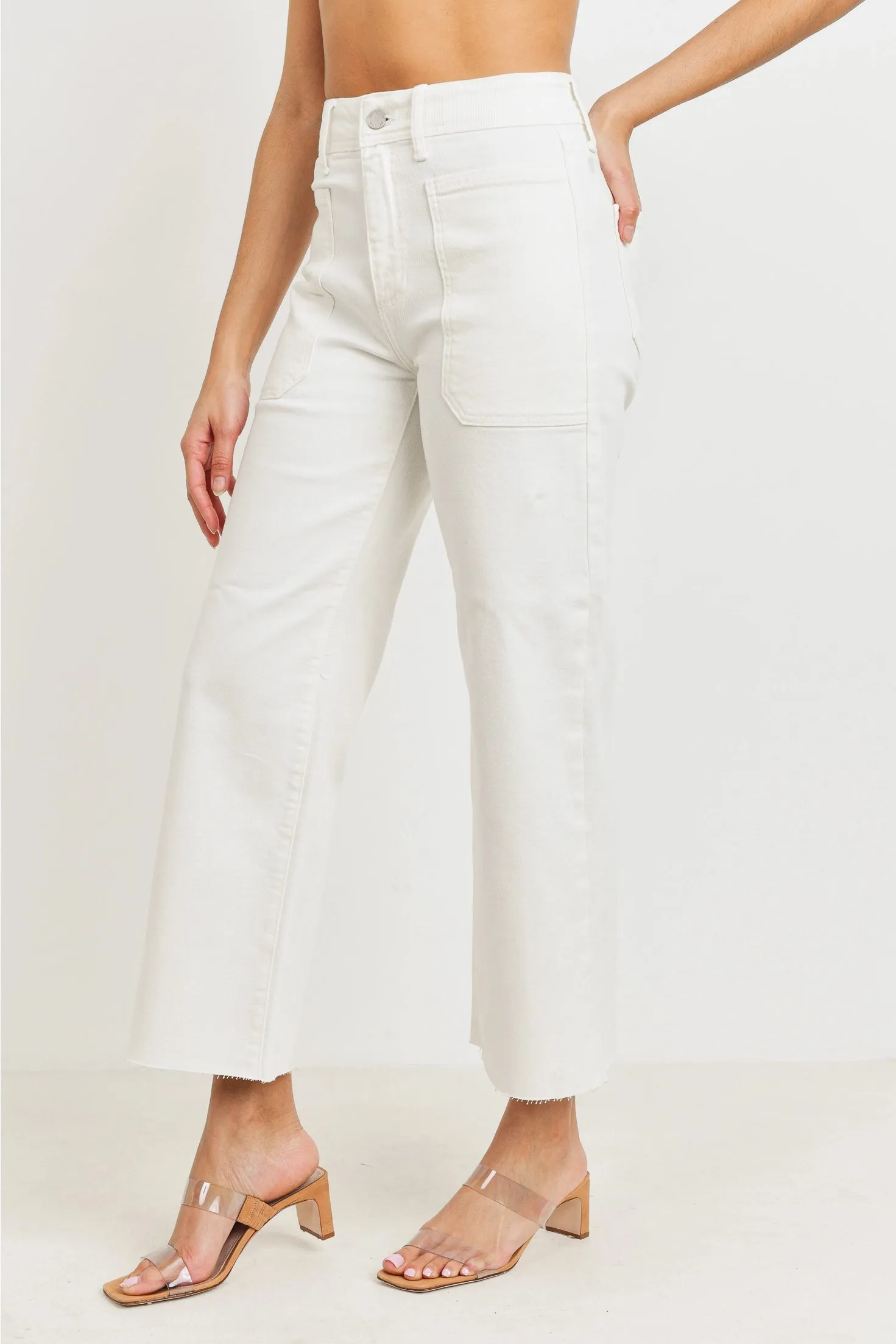 Whitney High Rise Utility Wide Leg | Off White