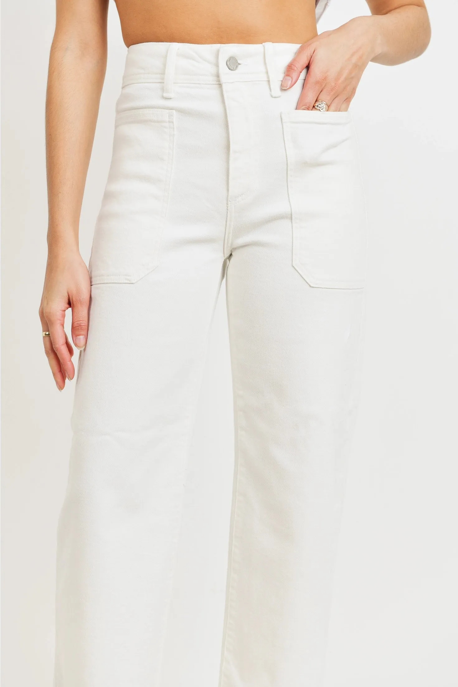 Whitney High Rise Utility Wide Leg | Off White