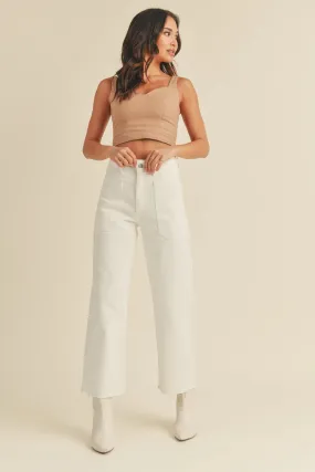 Whitney High Rise Utility Wide Leg | Off White