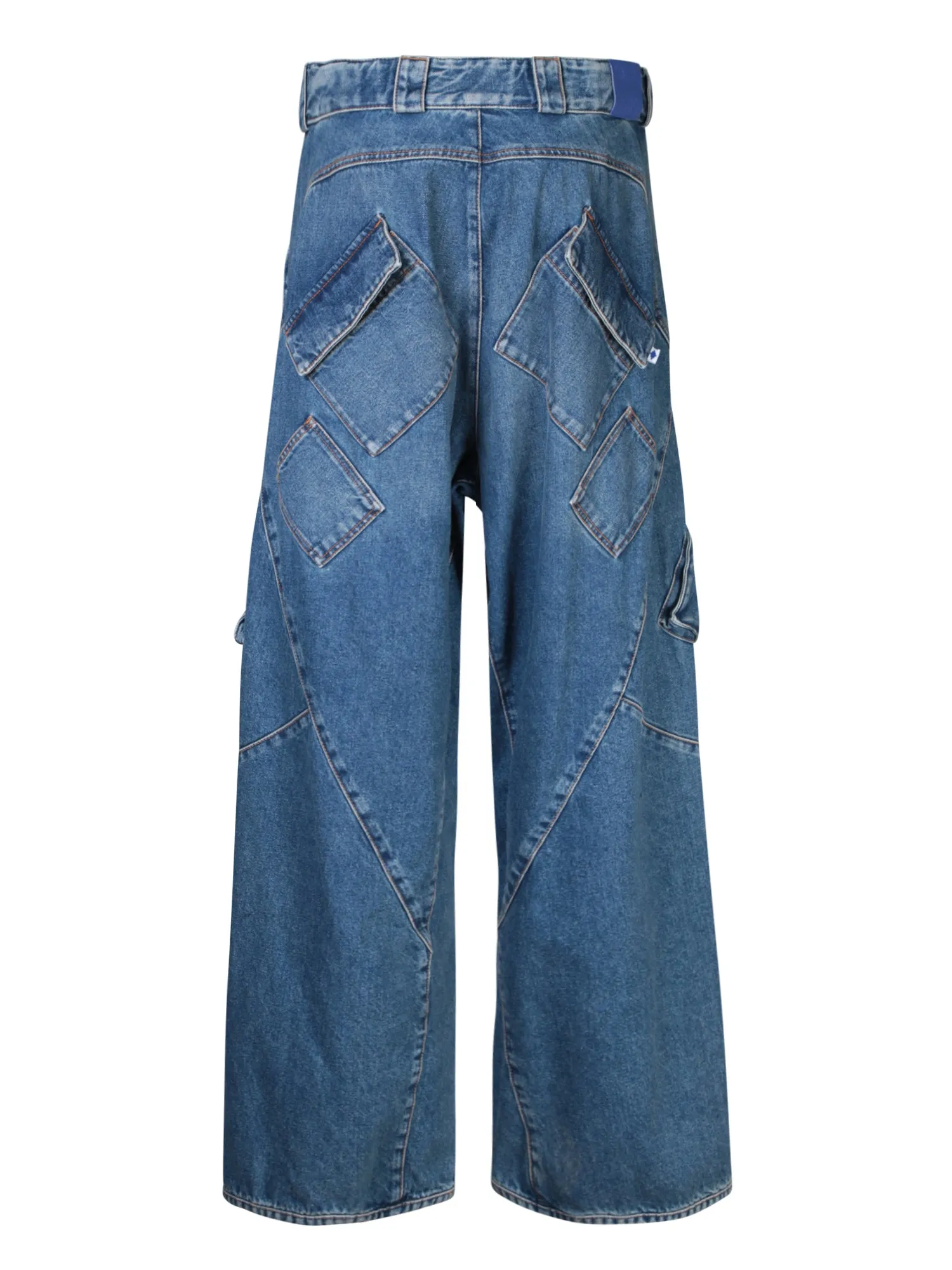 Wide leg blue jeans