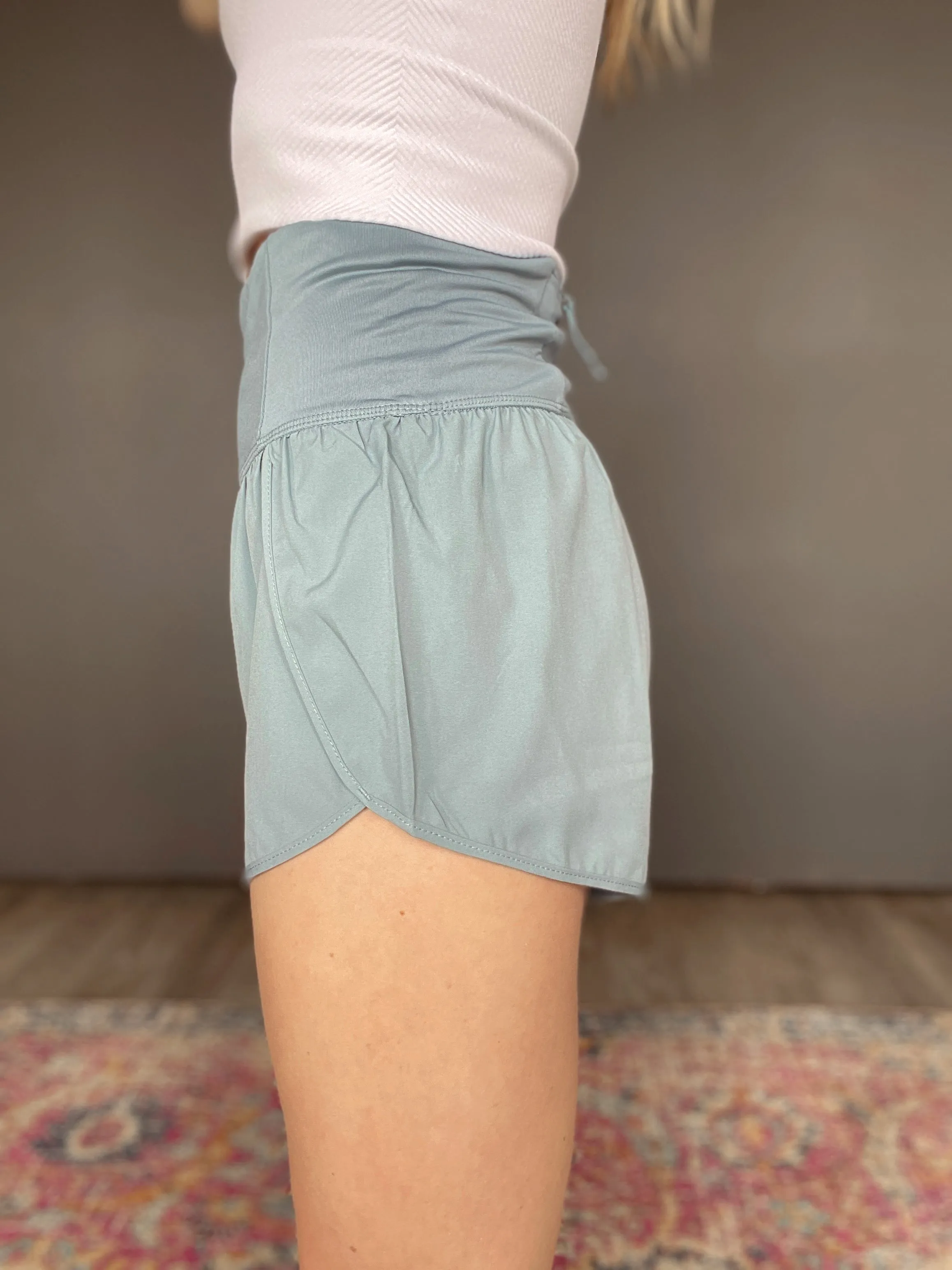 Women's Black or Baby Blue Lined Athleisure Shorts